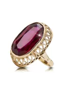 Rubis Or jaune 14 carats Anneau Style vintage vrc129y